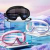 Swimming Goggles with Big Frame HD Lens and Anti-fog Waterproof Swim Goggles for Adults Shower Pool Use by Men Women