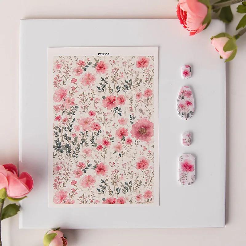 Flower Plant Butterfly Painted Pattern Polymer Clay Watercolor Transfer Paper Earring Jewelry Pottery DIY Water-soluble Stickers