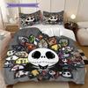 1PZ Set Biancheria da Letto Trapunta Copripiumino Federa Decorazione per la Casa con Fantasia The Nightmare Before Christmas (1 * copripiumino + 2 * federa, senza nucleo)