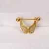 Stainless Steel Winged Zircon Nipple Ring Body Jewelry
