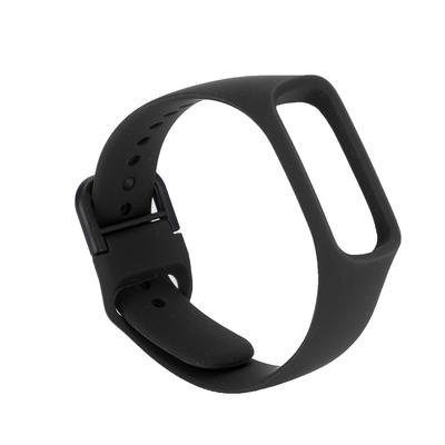 Eén stuk Effen Kleur Siliconen Horlogebandje voor Samsung galaxy fit-e SM-R375 (Zwart)