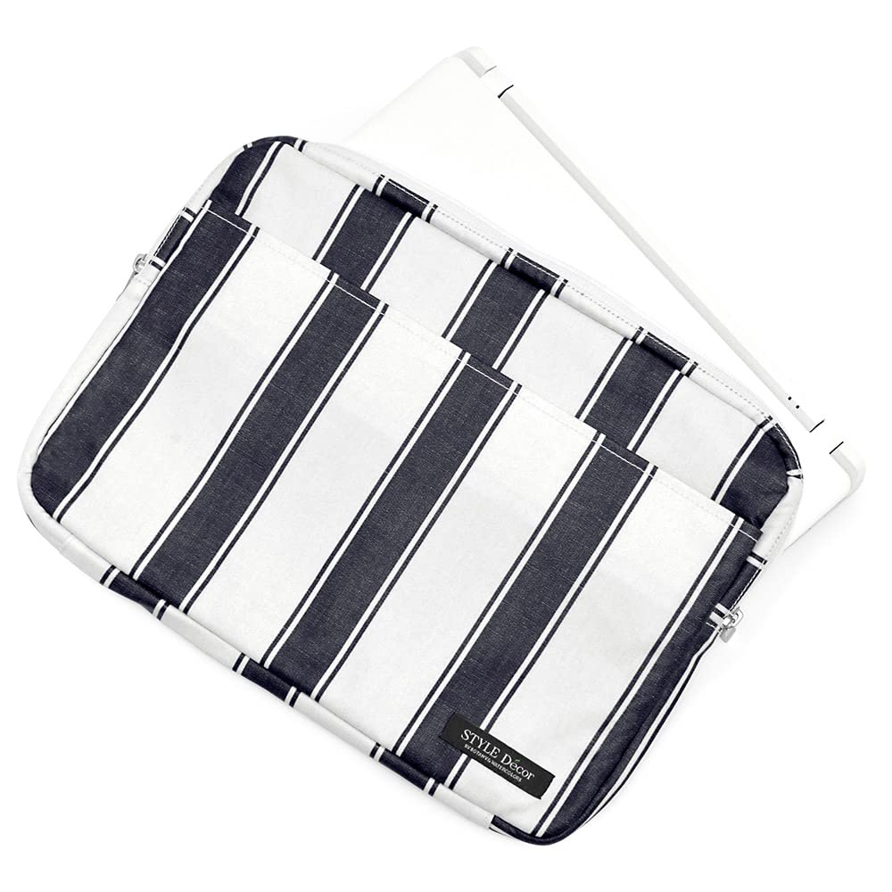 STYLE Decor PC Stylish and for Laptops Simple Stripe Includes a Set of 2 Adult Case, Cute, (Medium, 13.3 inches), Design, Navy, W0706910-NVL2511.