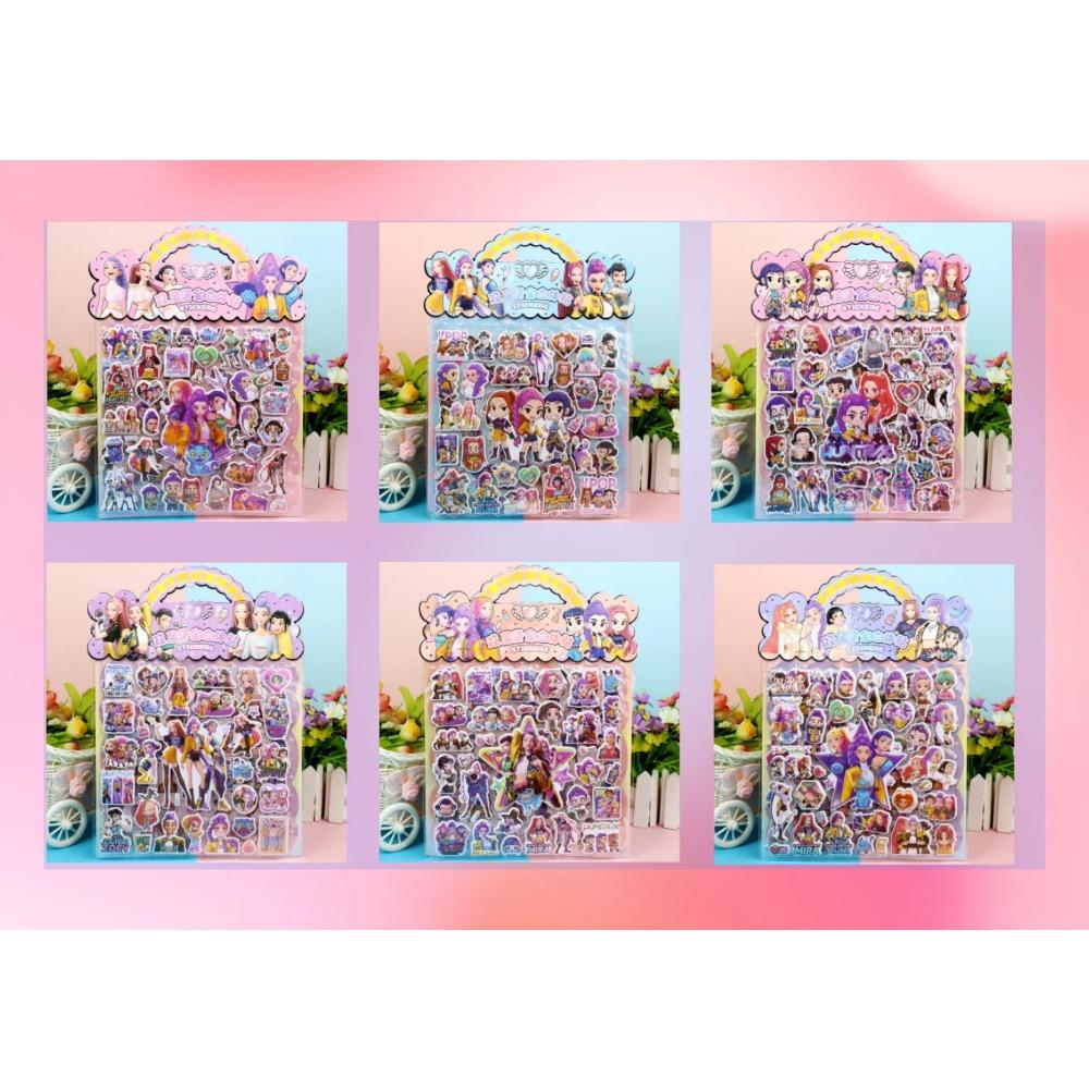 New Children's 3D Cartoon Stickers Rumi Mira Demon Hunter Creative DIY Double Layer Children's Decorative Toys