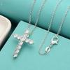 New Factory Wholesale Fashion 925 Sterling Silver Jewelry Charm Elegant Women Shiny Crystal CZ Necklace Jewelry Wedding Cute