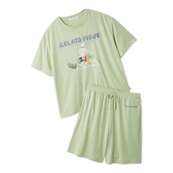 Gelato Pique HOMMEcool touchMNT SHERBET HEIQ MINTsummer Festival One-point T-shirt Half Pants Set PMCT262934 Mens