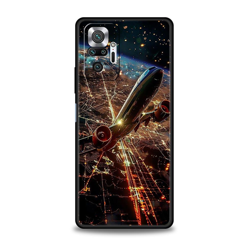 Travel-Nspired Airplane Route Phone Case Cover for Redmi 14C 10C Note 15 14 13 12 10 11 K40 Pro Plus Soft TPU Shockproof Fundas