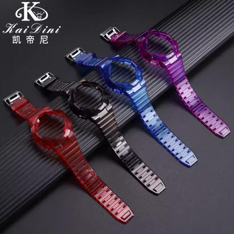 Silicone Watch Case Strap for Casio Watchband Bezel GA-100/110/120/140 GD-100/110/120 5081 5229 scrub/Transparent TPU Accessorie