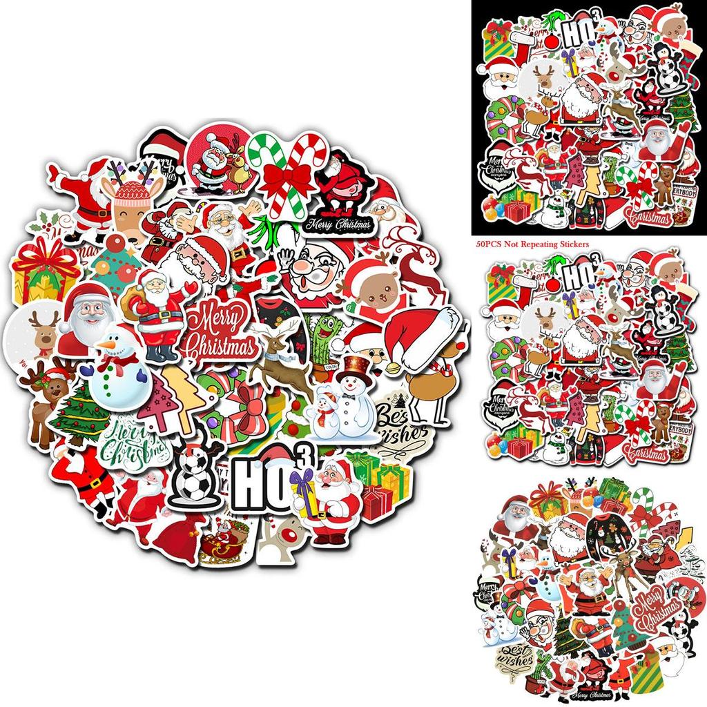 Vibrant Multi-color Christmas Series Stickers Ideal For Cars And Luggage