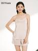 Hochwertiges Damen-Tanktop aus glasiertem Seiden-Spaghettiträger mit integrierten BH-Polstern für Sommer-Loungewear oder Ausflüge
