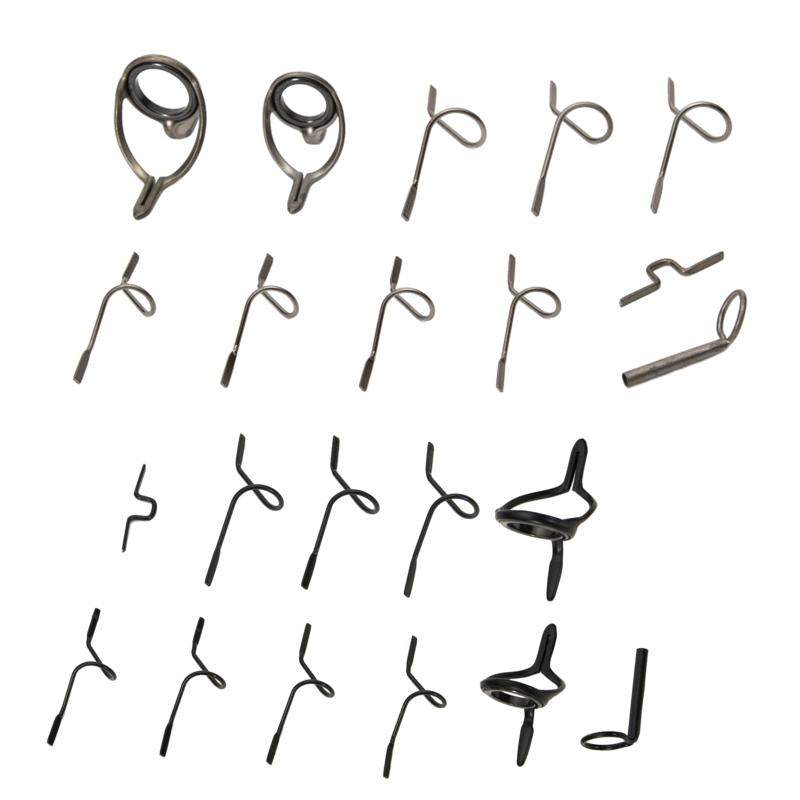 High Quality Stainless Steel Fly Rod Guide Set Fishing Rod Guides Tips Parts Durable DIY Eye Rings Fishing Accessories