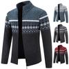 Men's Korean Cross-Border Jacquard Slim Stand Collar Cardigan Sweater