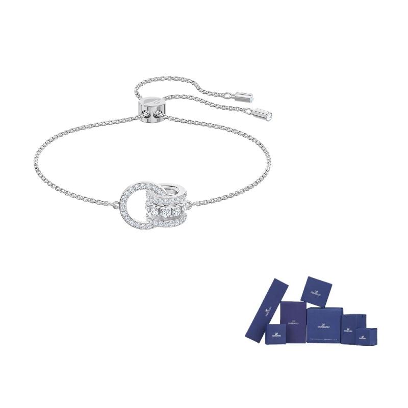Swarovski White Gold Plated Bracelets Womens White F-Original brand box белый