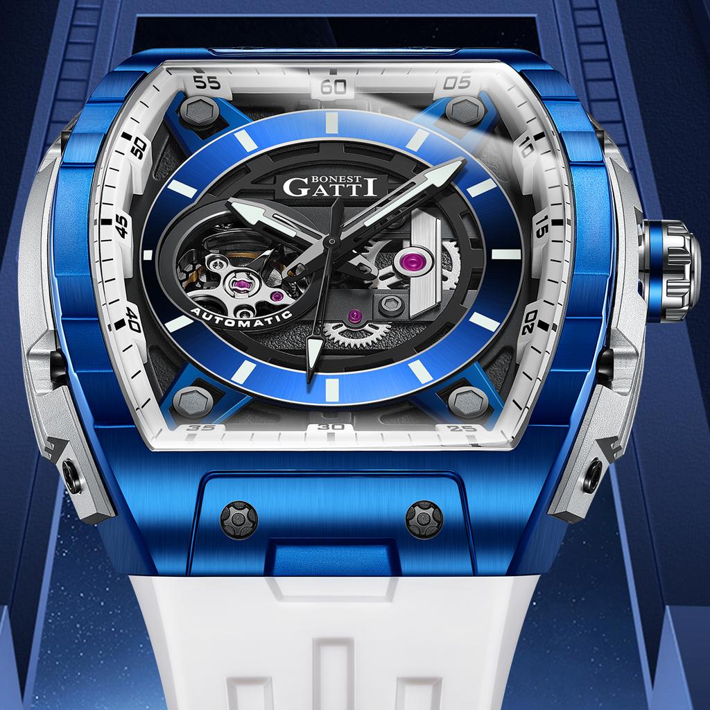Zegarek marki Bonest Gatti. Modny męski automatyczny zegarek mechaniczny z tourbillonem