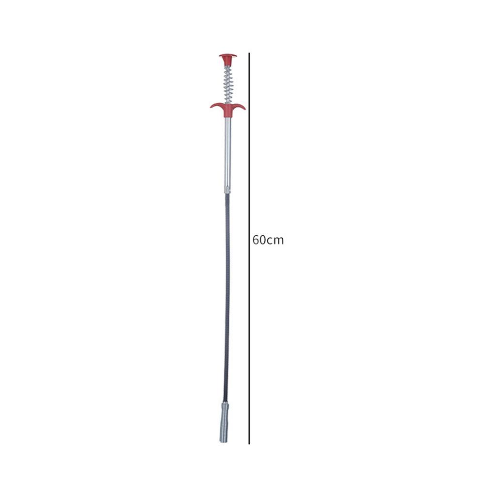 Nářadí na bagrování pružinových trubek 60 cm, hadička, tyčinky na čištění odtoků Odstraňovač ucpávek Čištění pro domácnost do kuchyně Nástroj na ohýbání dřezu