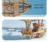 3D Wooden Airship Puzzle - Creative DIY Building Blocks for Kids