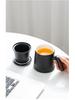 Hand-Painted Ceramic Office Mug: Distant Mountains Design, Teacup with Separate Brewing Chamber, Ideal for Water or Tea - Perfect Business Souvenir.