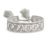 Rhinestone Embroidery Woven Bracelets Adjustable Rope Stackable Bangle For Women