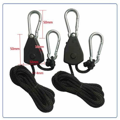 LUCKYBEE 1/8" Rope Ratchet, Adjustable, Easy to Use, with Hooks, Packing Straps, 150 lbs Load Capacity, Full Locking, Secures and Secures for Moving a