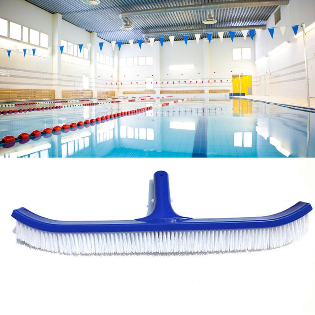 18in Pool Brushes for Cleaning Pool Wall Tile Nylon Bristle Pool Brush Head Curved Ends