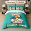 Custom Name Gudetama 3Pcs Duvet Cover Set Personalized Text Bedding Pillowcases Bedroom