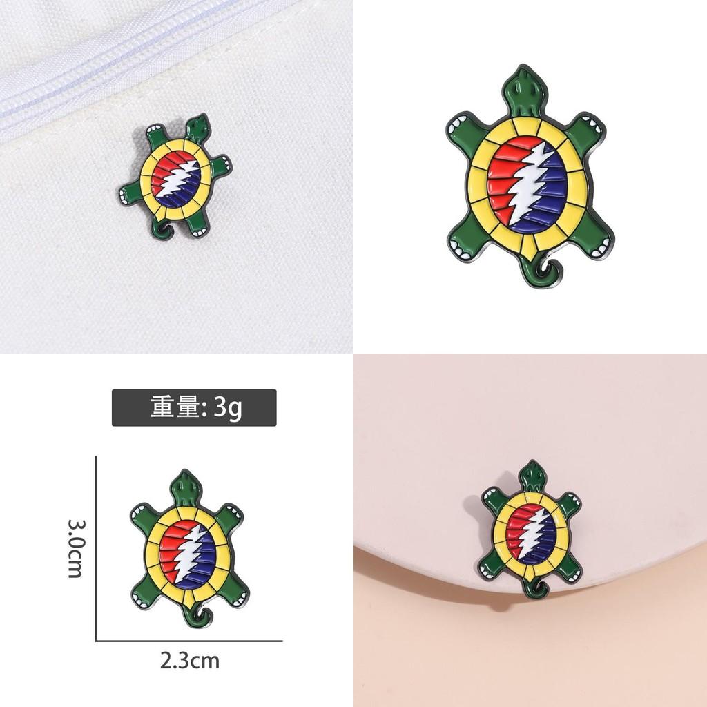 Unique Colorful Turtle Shaped Cartoon Brooch Creative Pin For Music Fans And Collectors