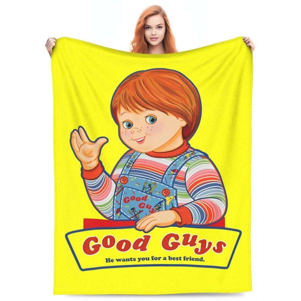 Good Guys Dětská hra Chucky Deku Fleece Potisk Multifunkční Super Měkké Přehozy pro Domov Auto Prošívaná deka