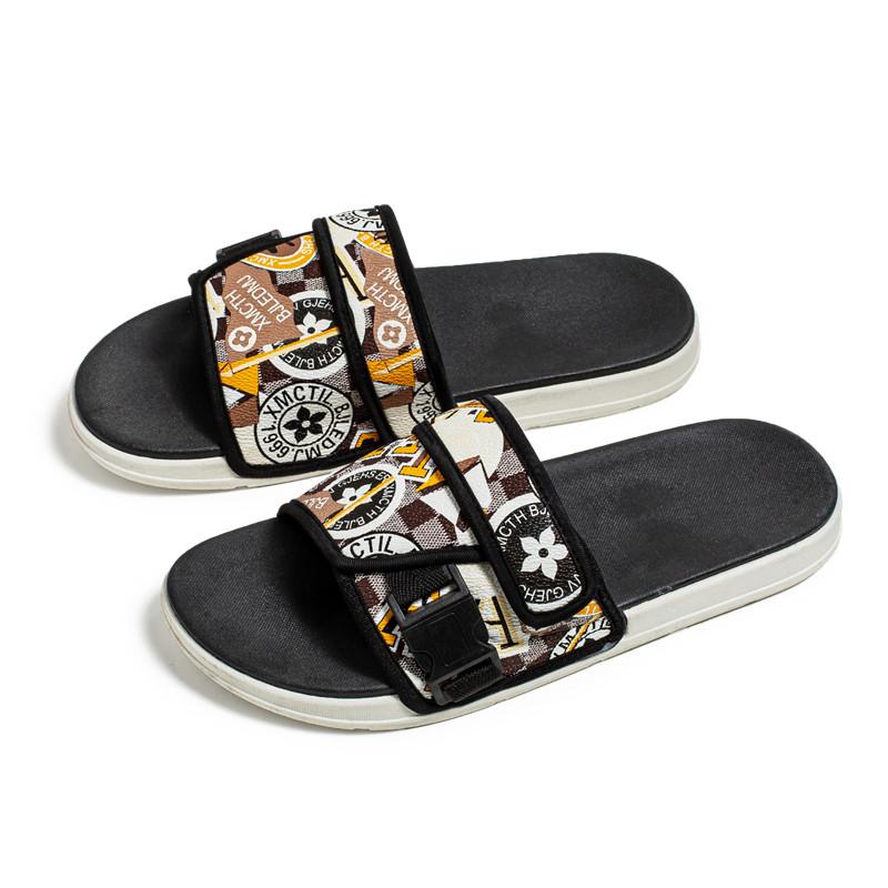 

Летние молодежные тапочки, мужские шлепанцы с уникальным дизайном, сандалии на толстой подошве, нескользящие тапочки высокого качества 42