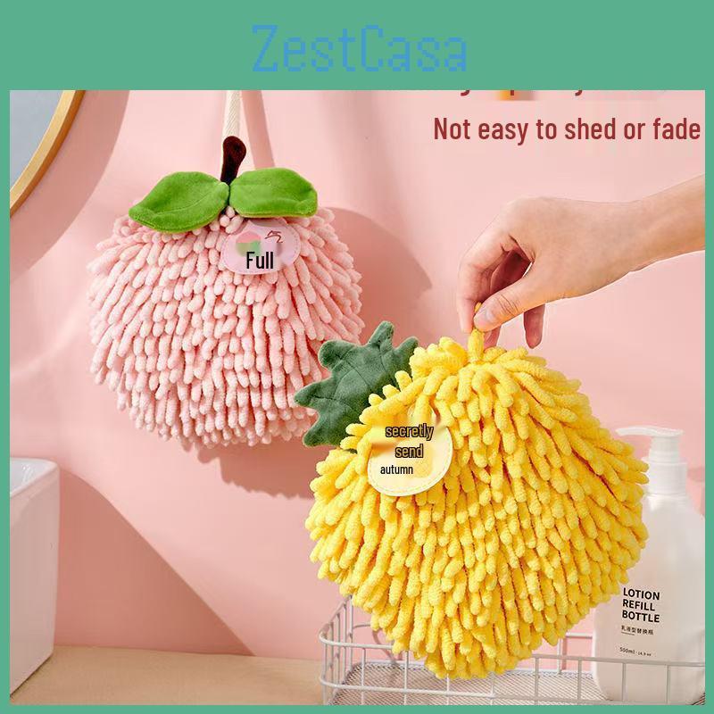 Quickdry Kitchen Hand Towel Chenille Absorbent Thickened Hanging Fruit Design