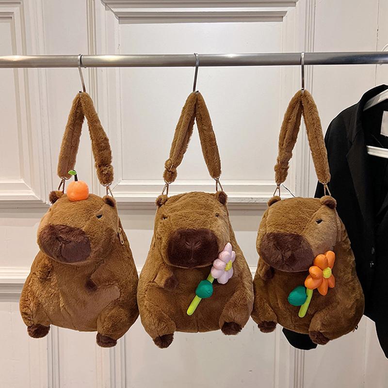 Fashionable Cute Casual Cartoon Capybara Bear Plush Backpack For Women