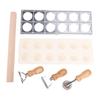 Pasta Making Tools Kit 12 Hole Ravioli Stamp Maker Pasta Cutter Wood Pasta Rolling Pin for Kitchen