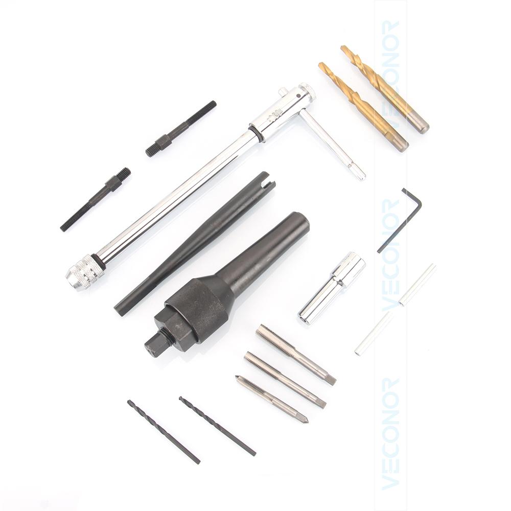 8mm 10mm Damaged Glow Plug Removal Remover Thread Repair Drill Wrench Spark Plug Gap Extractor Tool Kit