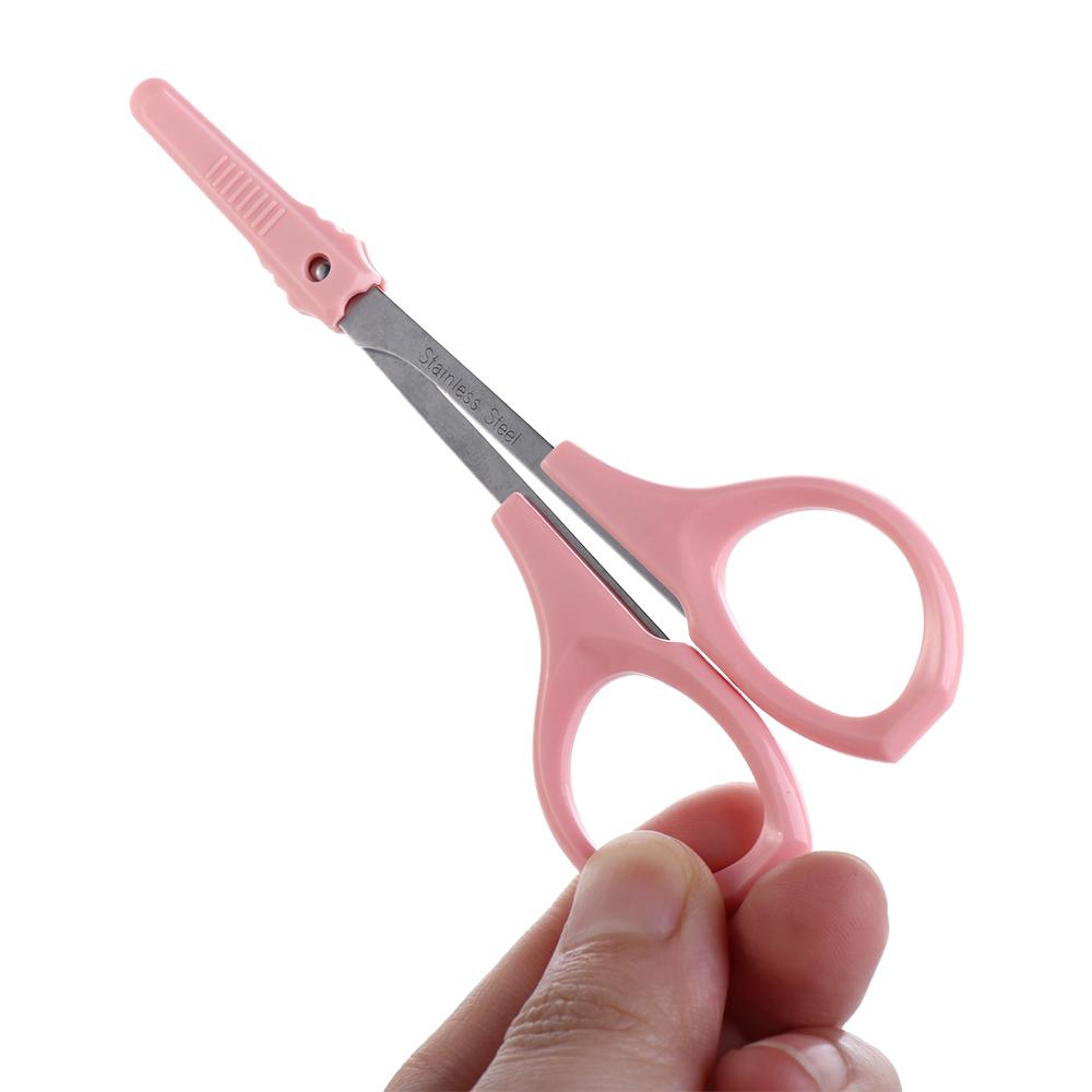 Multifunctional Beauty Makeup Scissors Stainless Steel Round Head Nose Hair Scissors Makeup Tools