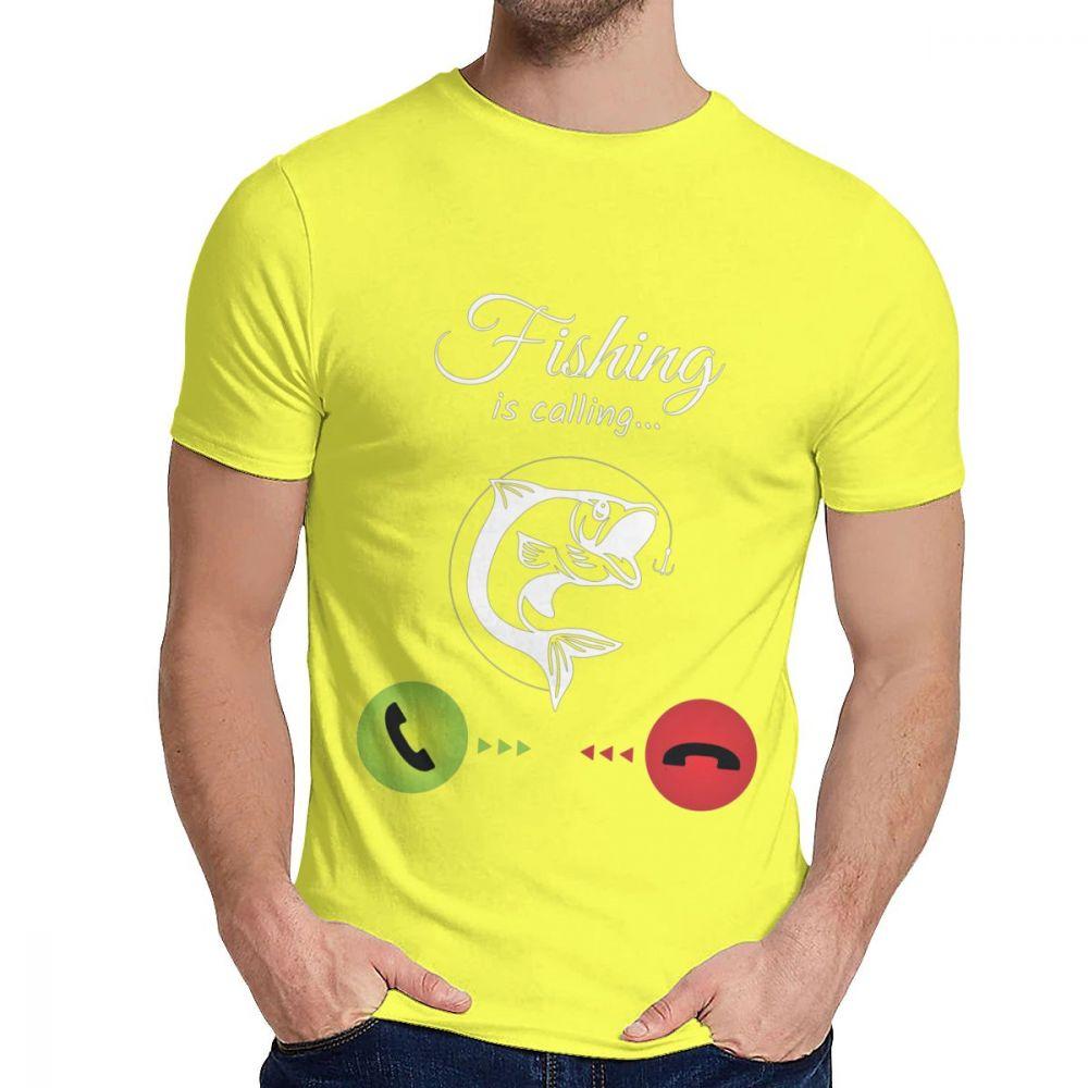 Cotton Fishing Is Calling T Shirt Unisex Design High Quality Fashion O Neck Homme Tee