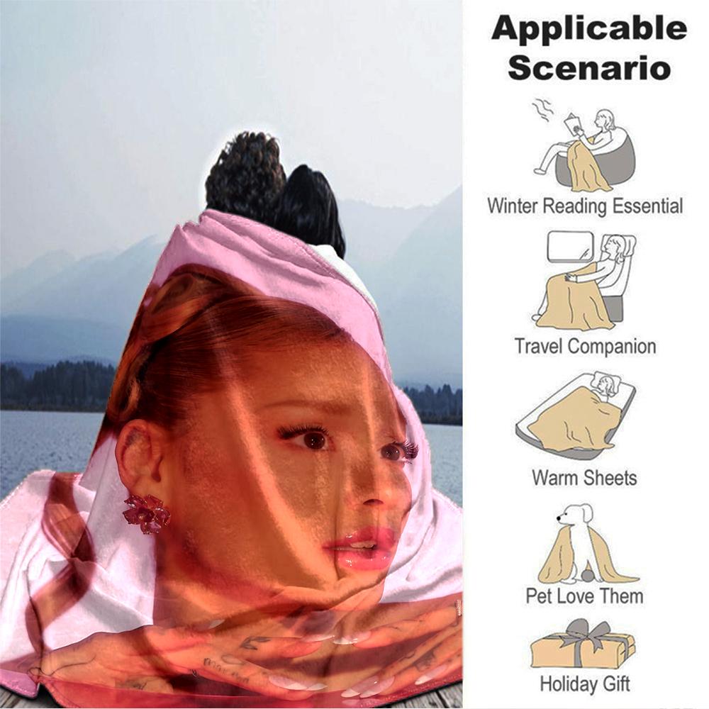Pink Background Portrait Blanket Soft Throw Blanket For Home Bedroom Bed Sofa Travel Office Solid Christmas Blanket