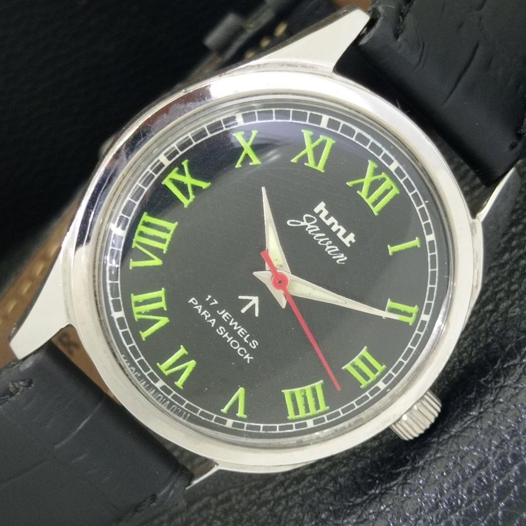 

HMT JAWAN VINTAGE HAND-WINDING INDIAN MENS BLACK COLOR DIAL WATCH a700298-5 R202-a700298