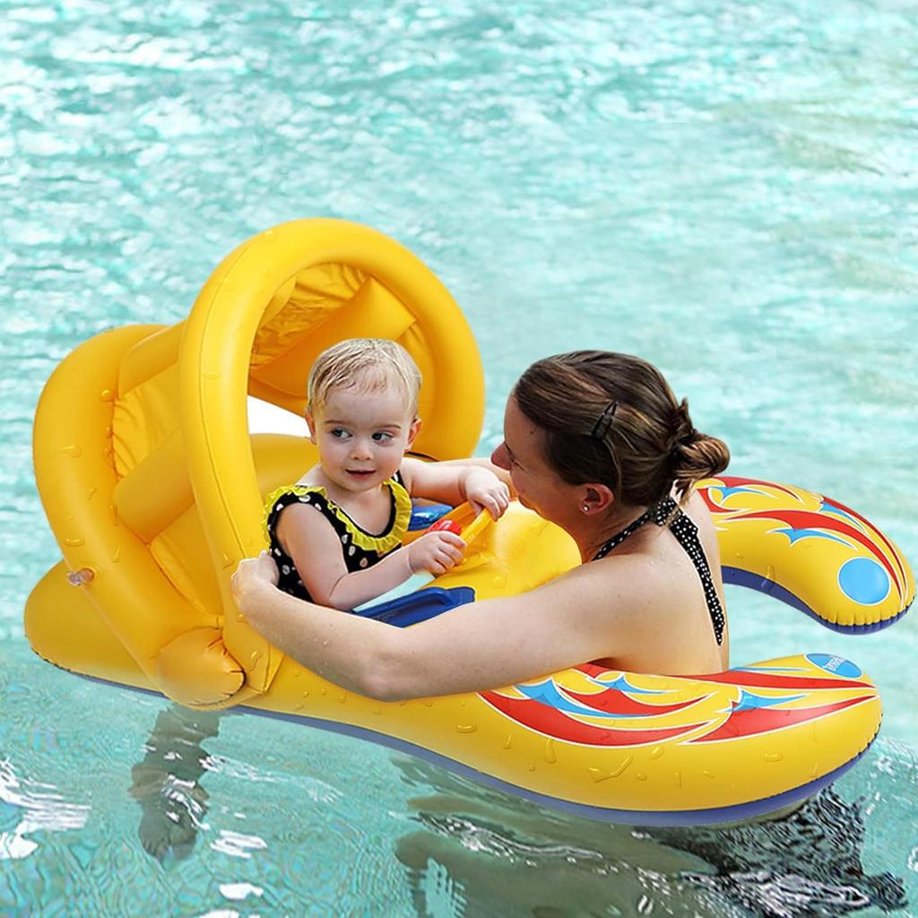 Eltern- und Kinderschwimmer für 2 Fuß Baby Eltern und Kind mit abnehmbarem Babybecken Sommer Outdoor Schwimmen Schwimmen für Jungen und Sonnenschutz zum Schwimmen