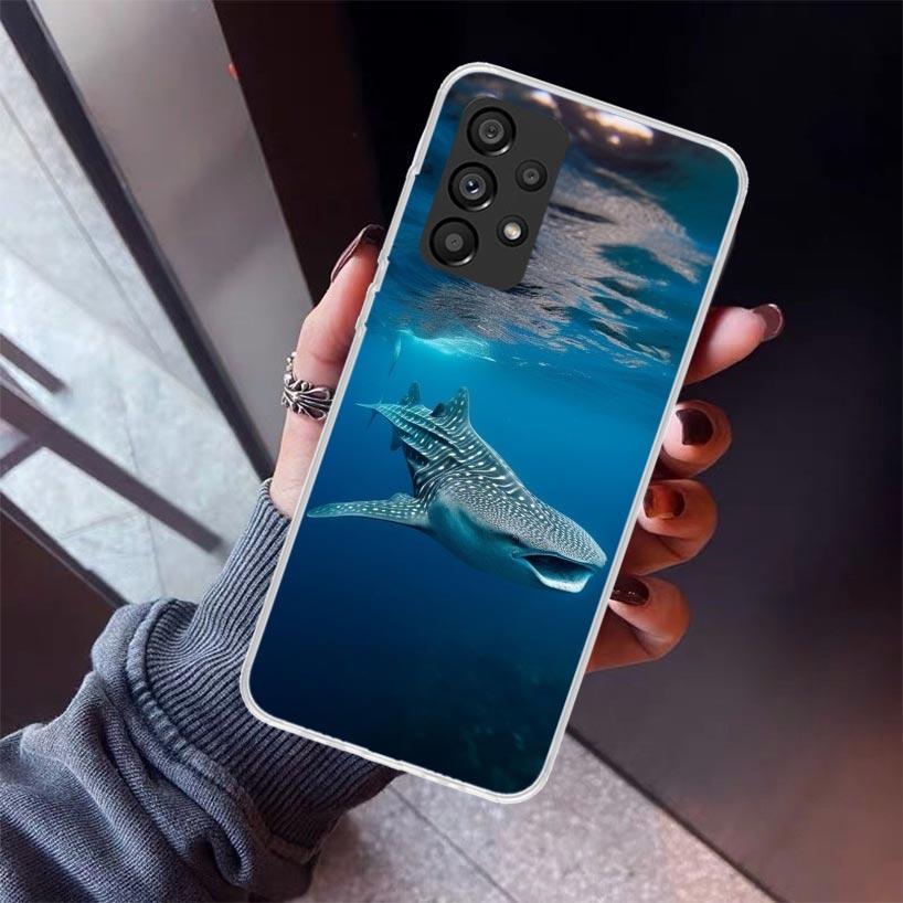Ocean Whale Shark Phone Case For Samsung Galaxy A52 A51 A50S A32 A22 A12 A02S A72 A71 A31 A70 A30S Note 20 Ultra 10 Plus S10 Gal