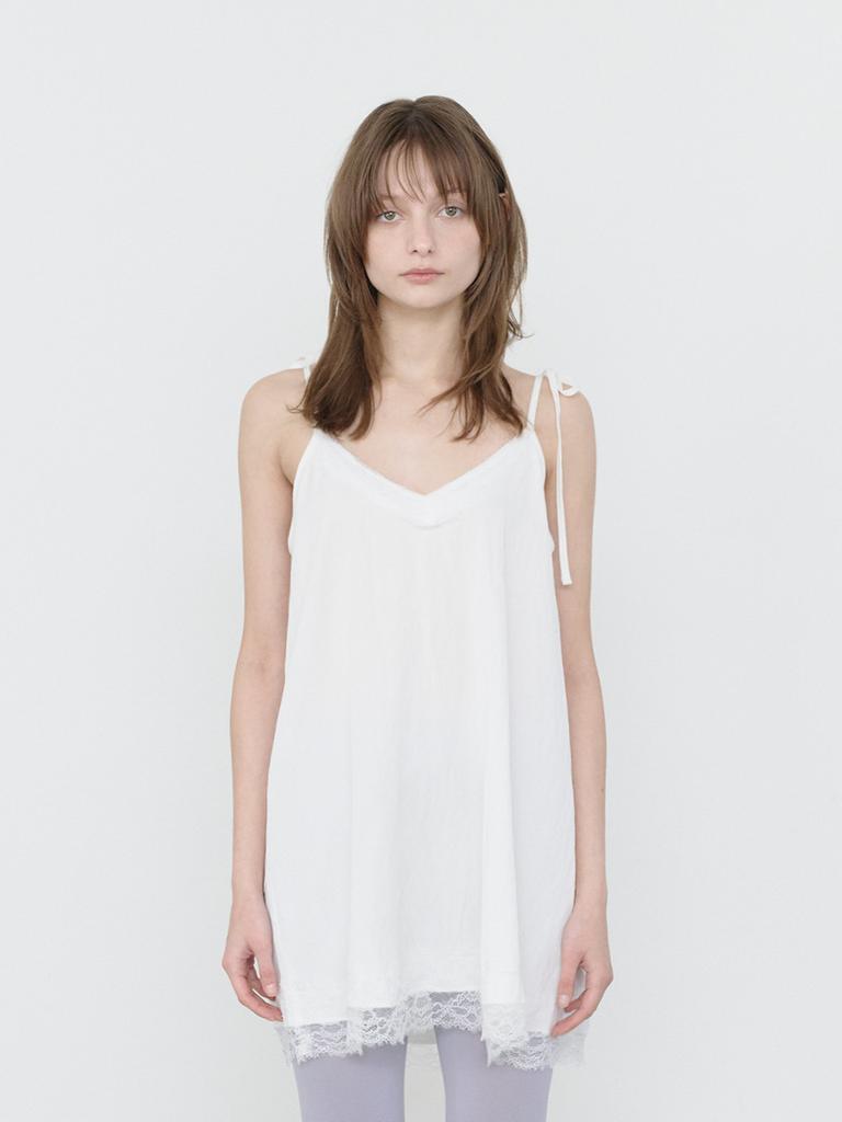 Three To Eighty Lace String Slip Dress White
