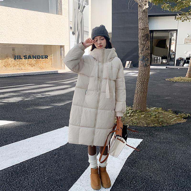 

New Thickened Down Cotton-padded Clothes for Women s Long Over-knee Cotton-padded Clothes, Loose Bread Clothes, Winter Cotton-padded Jackets Tide XL suggestion [150-170] catties білий