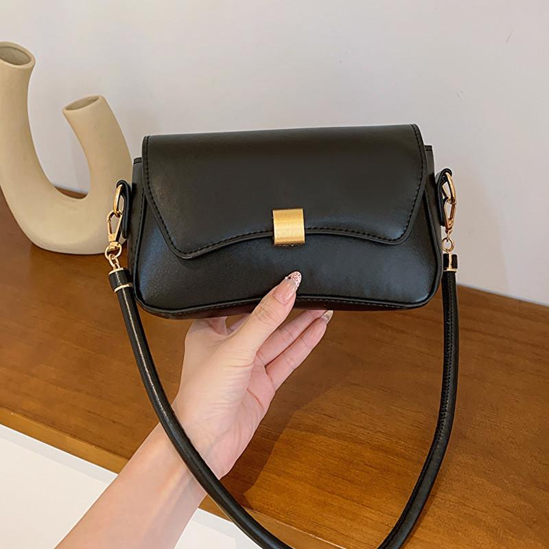 Chic Square Bag With Stitching Details Pu Material Casual Shoulder Bag