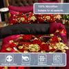 Luksus klassisk dynetrekksett 1*dynetrekk + 2*Putevar Love Rose Print Sengesett Mykt Komfortabelt dynetrekk til soverommet