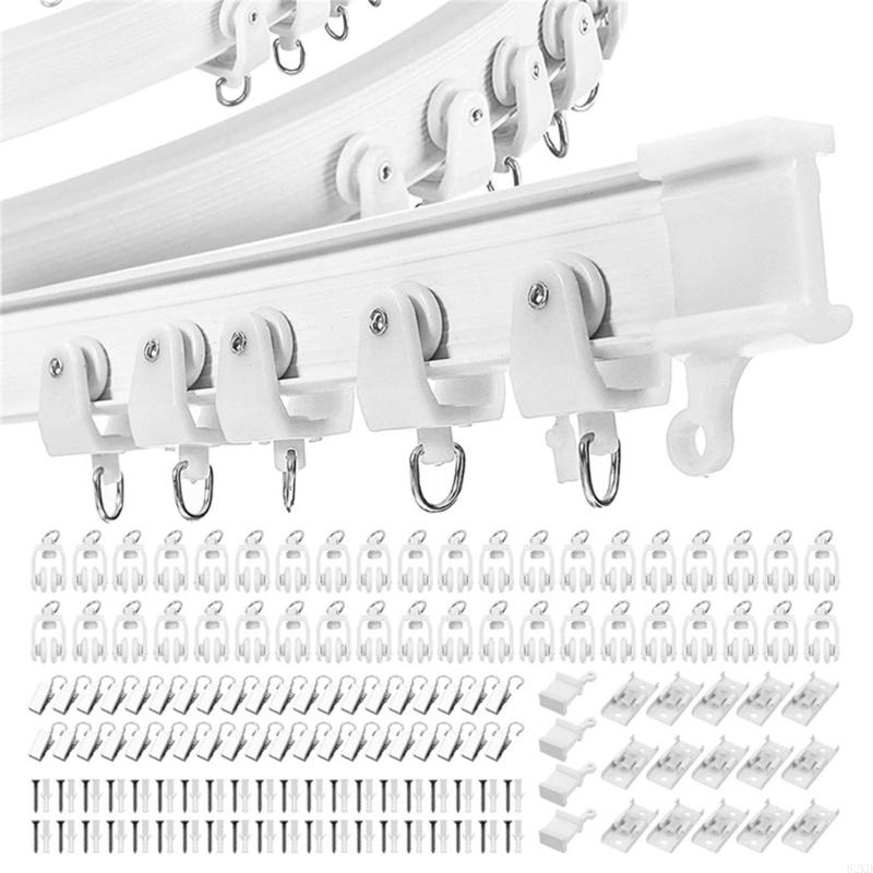 62KD Flexible Curtain Track 5 Meter White Ceiling/Wall Mount Rails Kits for Drapery
