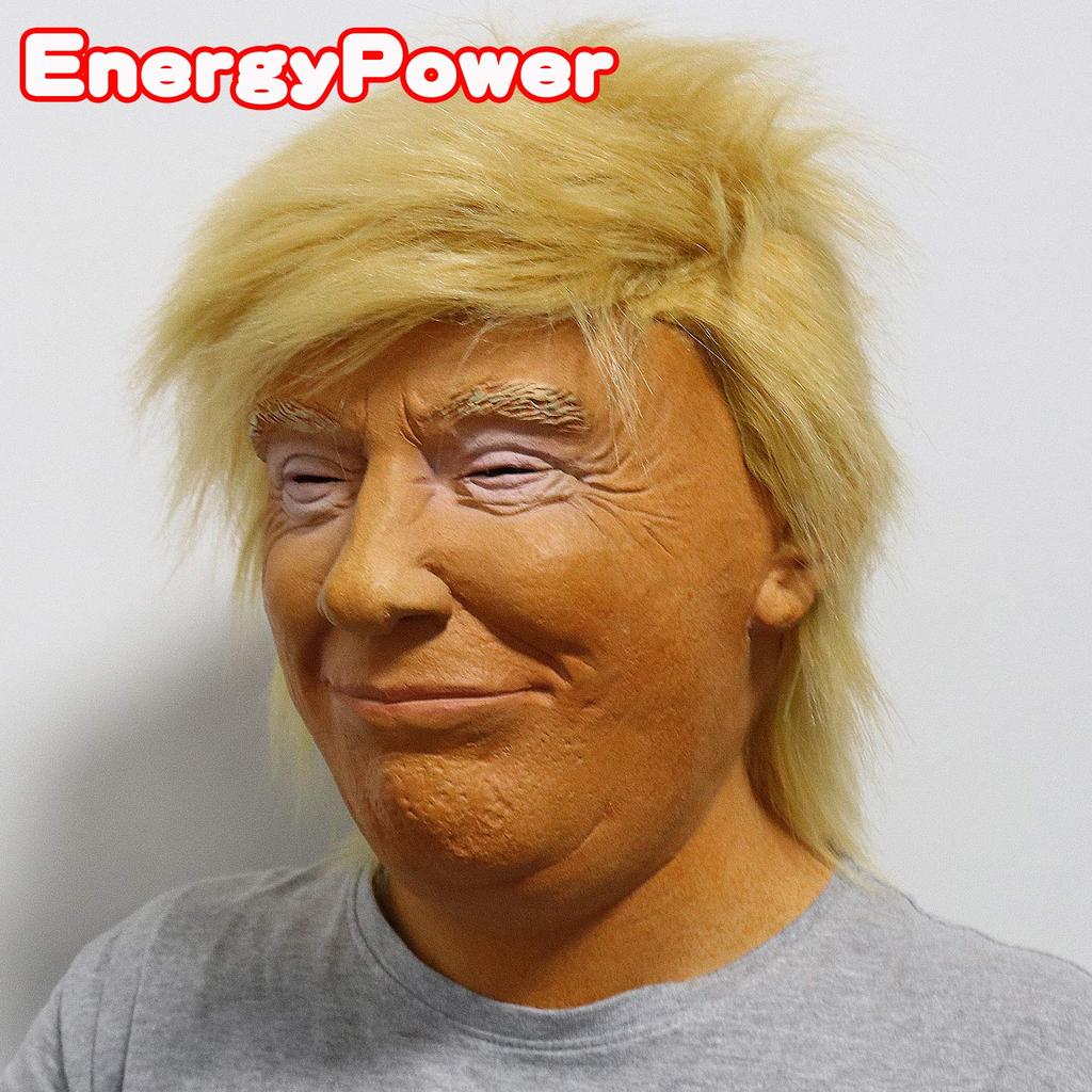 EnergyPower President Trump Halloween Cosplay Mask Super Realistic Mask Using Hollywood Special Makeup Technology with Hair Donald Trump Full Face