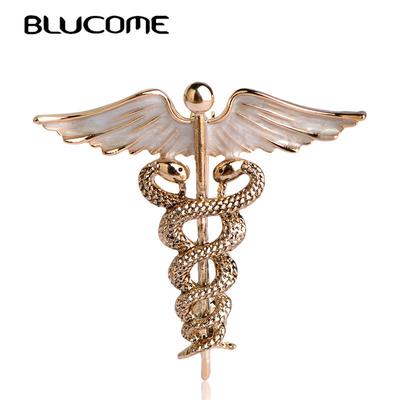 Enamel Brooch Pins Wing with Snakes Shape Brooches For Women Girls Suit Shoulder Scarf Clips Party Clothes Accessories