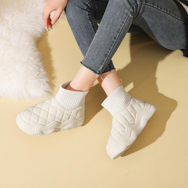 Snow Boots New Winter Velvet Thickened Warm Platform Shoes Socks Boots Cotton Shoes