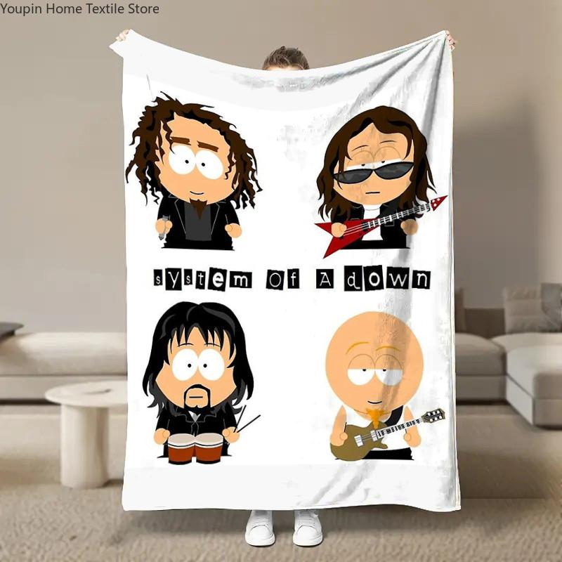 

8 Size Heavy-Metal-Band Flannel Blanket Throw Blanket Tourist Blanket Fashion Sofa Blankets Nap blankets for beds Kid Adult Gift 100x150cm