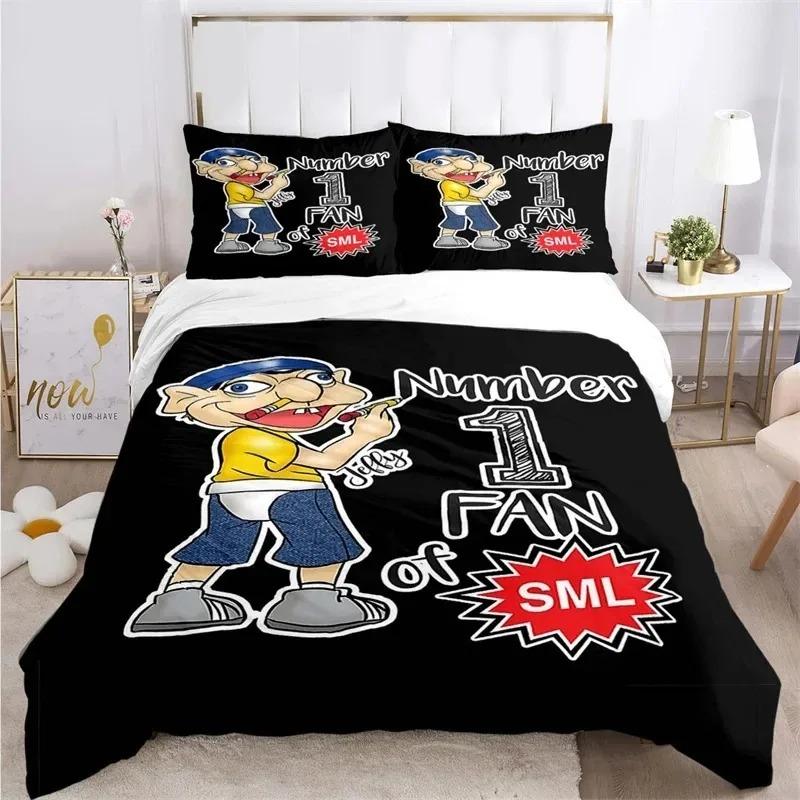 

3D Print Cartoon SML Jeffy Bedding Set Bedroom Soft Modern Bedspreads Comefortable Kids Duvet Cover Quilt Cover And Pillowcase US Twin 173x218cm