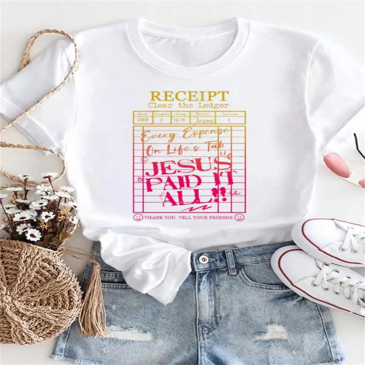 

Casual Style Women s Fashionable Clothing Cartoon Pattern Sweet 90s T-Shirt Top O-Neck Short Sleeved Printed Women s T-Shirt XXXXXL білий
