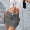 European and American Women's Style Autumn New Street Solid Color Low Waist Slim Hip Skirt Short Skirt