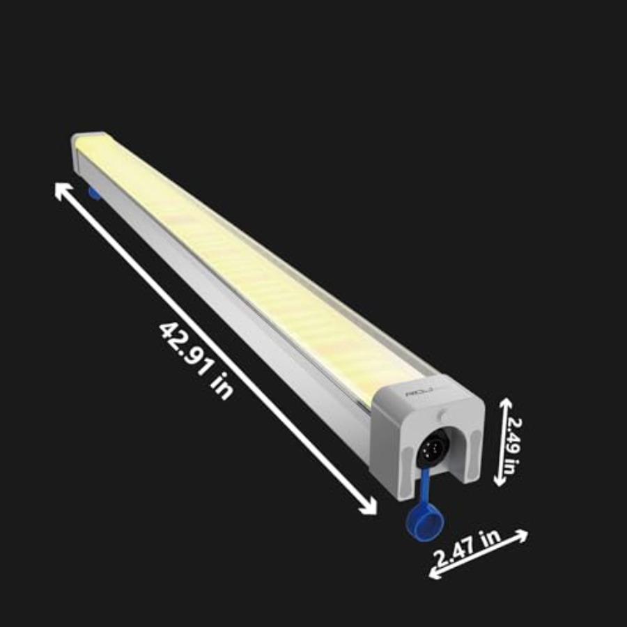 Under Canopy LED Grow Lights Bar 120W Full Spectrum with 660nm Far Red High Waterproof IP65 Daisy Chain Dimming 46 Inch Underca